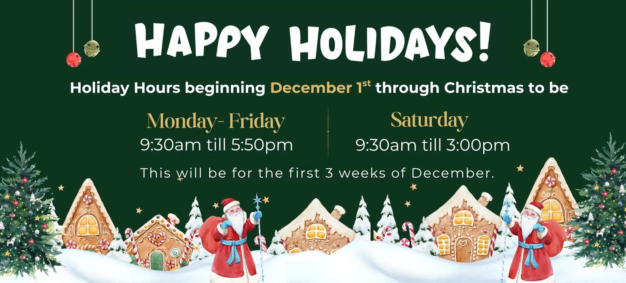 happy holidays store timing december at gregory jewelers